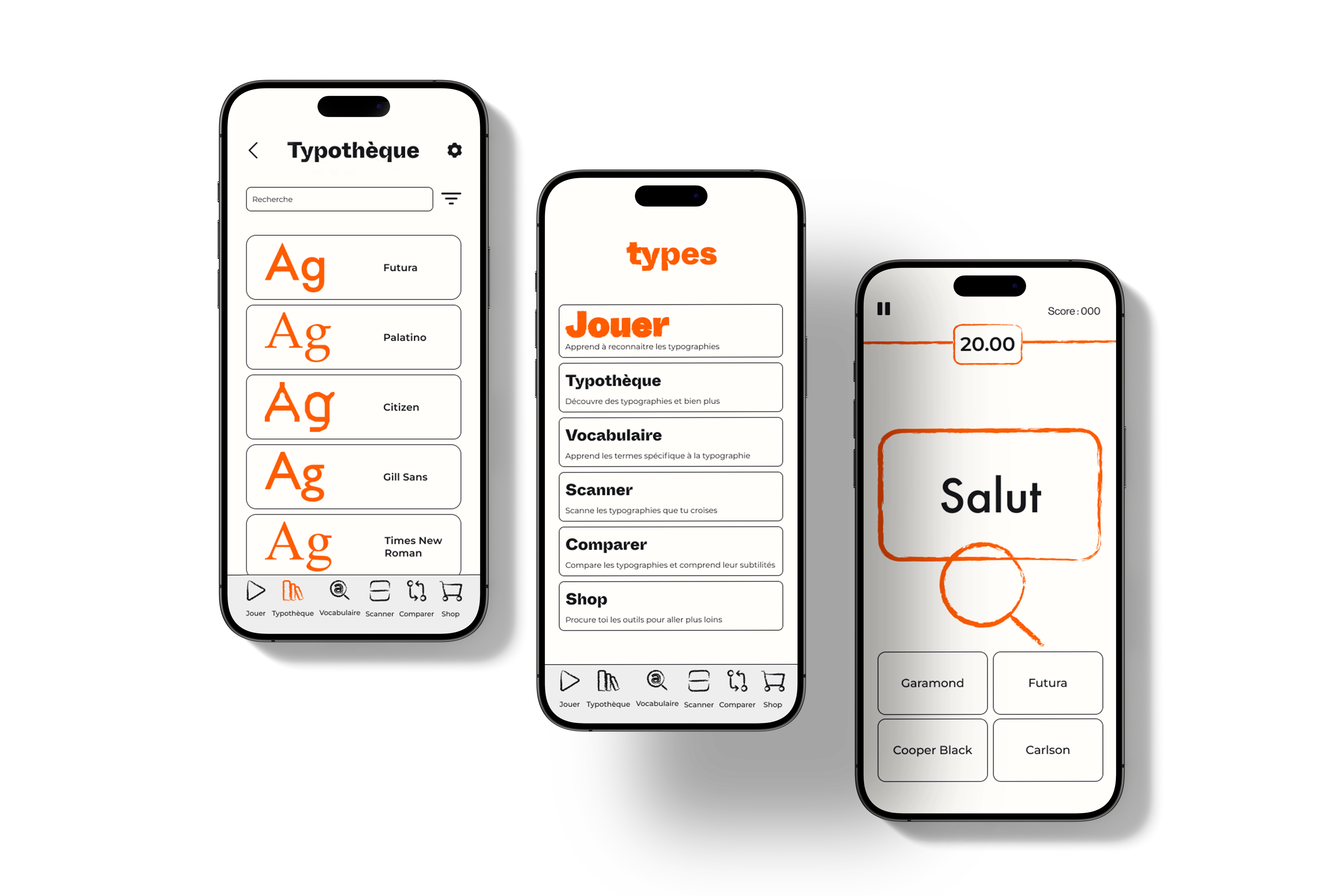 TYPES — App mobile